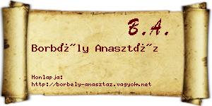 Borbély Anasztáz névjegykártya